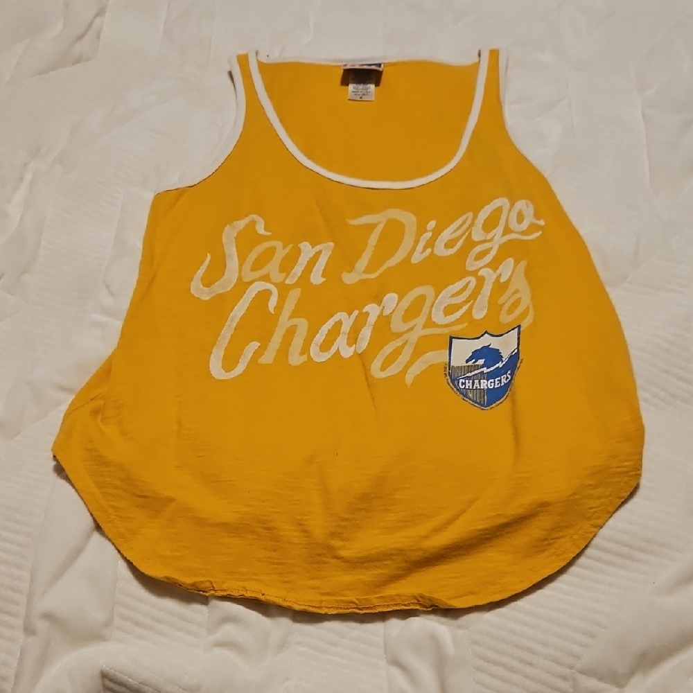JUNK FOOD San Diego Chargers Yellow Graphic Tank Top